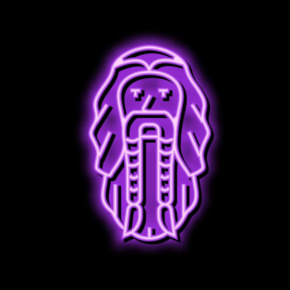 barbe viking néon lueur icône illustration vecteur