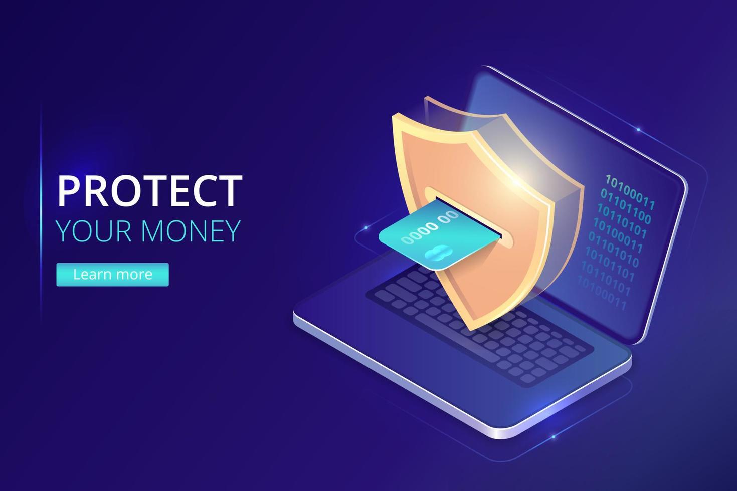 protéger argent concept, en ligne bancaire Sécurité vecteur