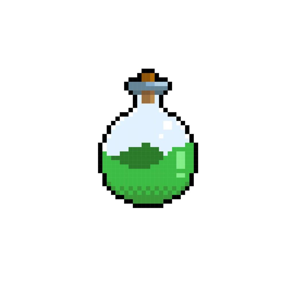 vert potion dans pixel art style vecteur