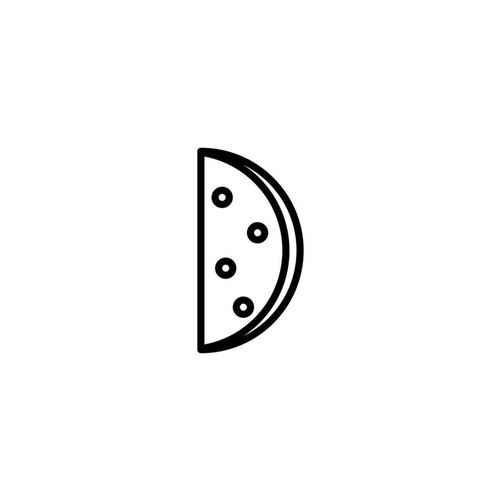 pastèque icône avec contour style vecteur