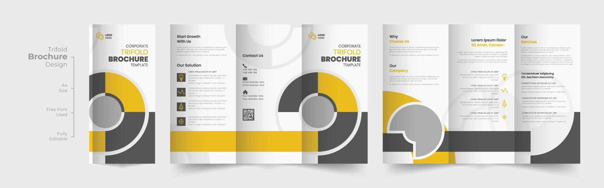 Créatif et professionnel affaires à trois volets brochure conception modèle, Facile et minimaliste promotion disposition vecteur