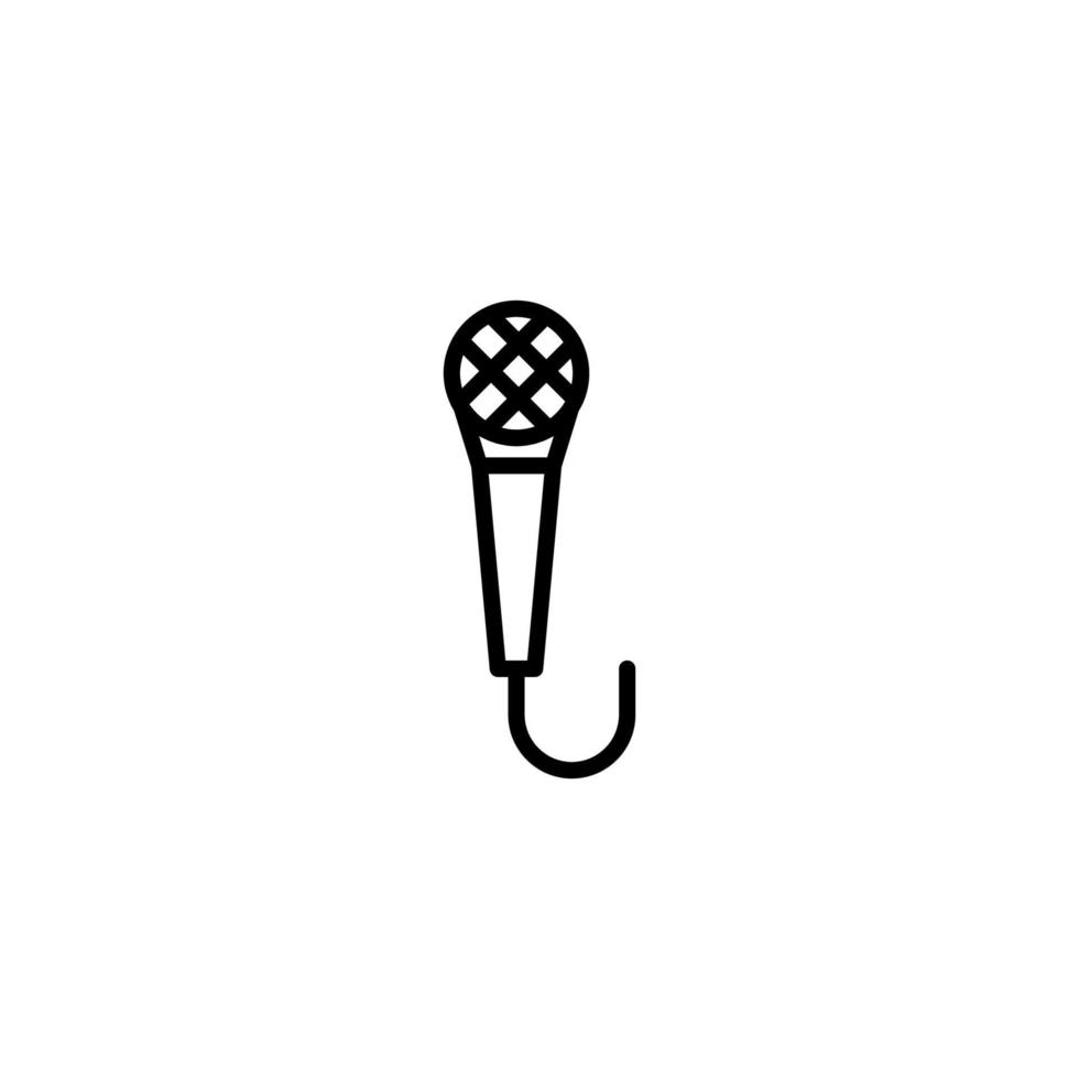 icône de microphone avec style de contour vecteur