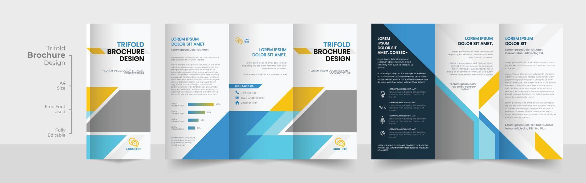 abstrait affaires à trois volets brochure conception vecteur, moderne, Créatif et professionnel tri plier brochure vecteur