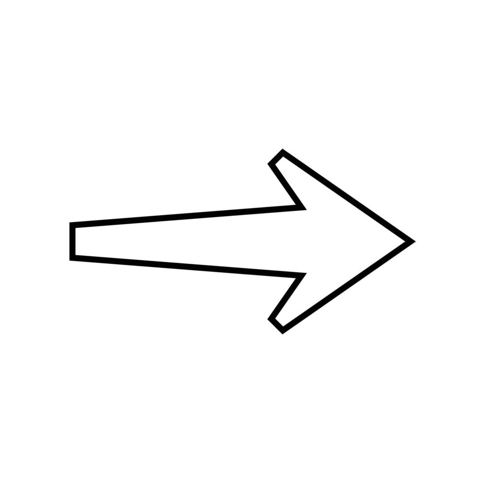 La Flèche icône contour vecteur, Facile noir et blanc La Flèche icône, la gauche flèche, droite flèche, suivant, en haut, bas, vecteur