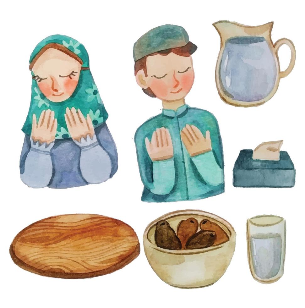 ramadhan aquarelle élément clipart vecteur