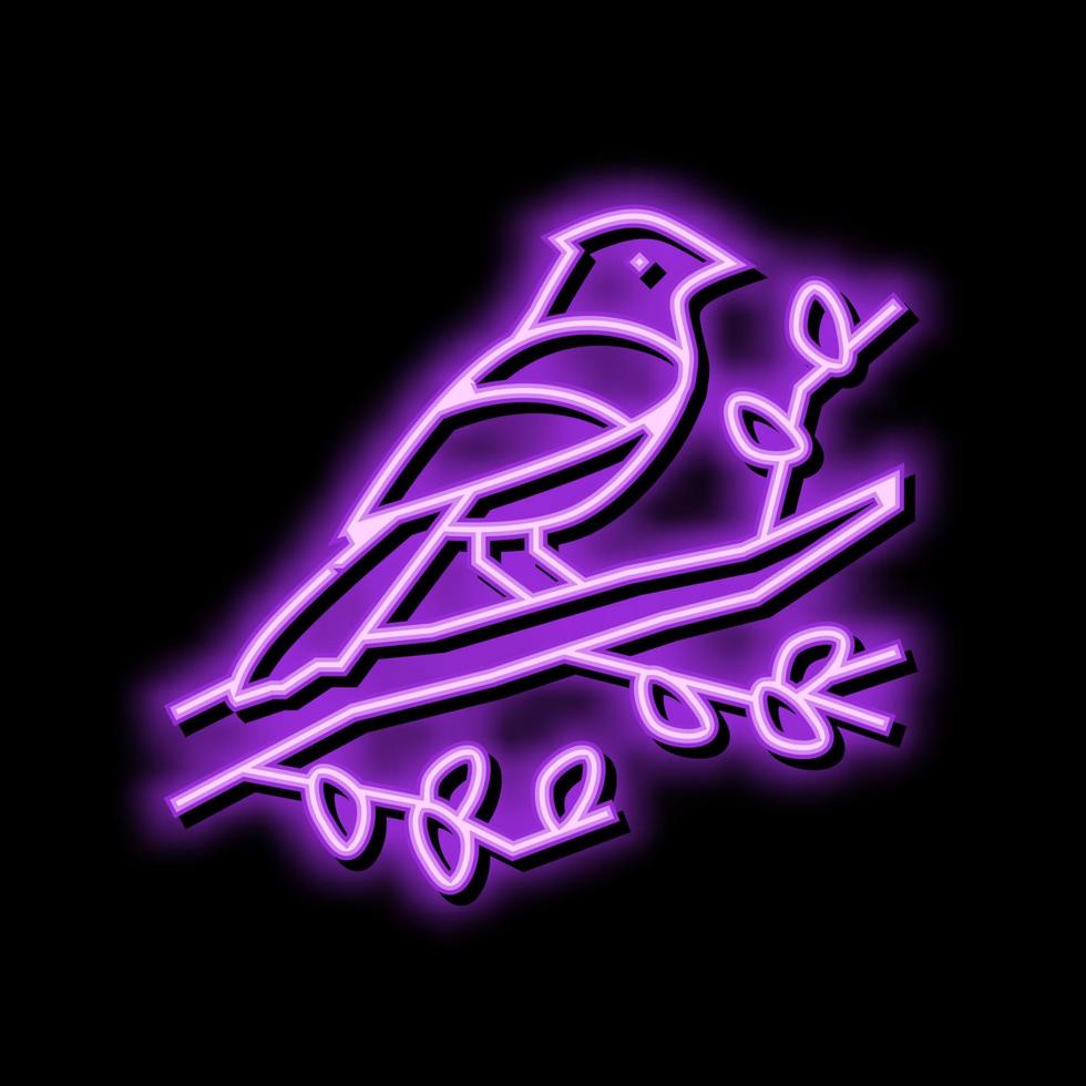 oiseau printemps néon lueur icône illustration vecteur