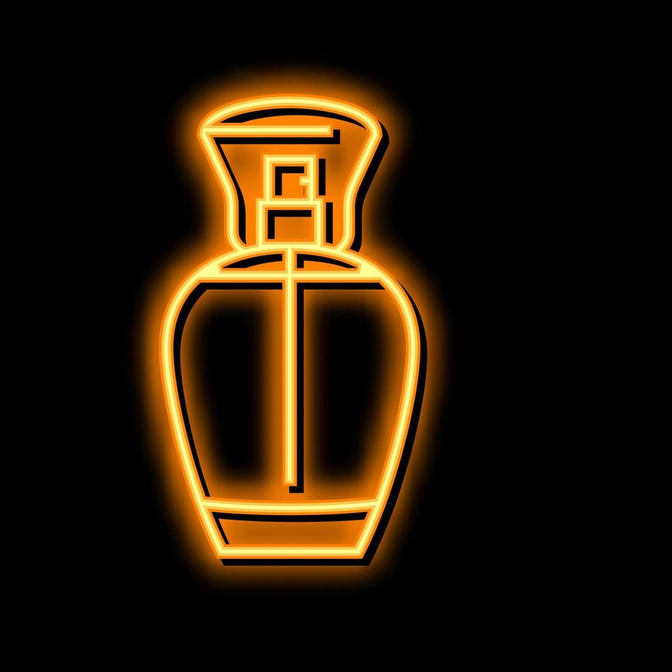 produit fragrance bouteille parfum néon lueur icône illustration vecteur
