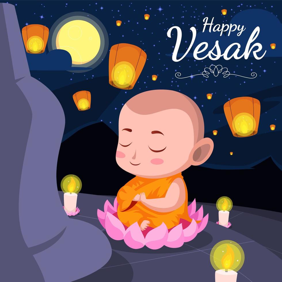 bonne fête du vesak vecteur