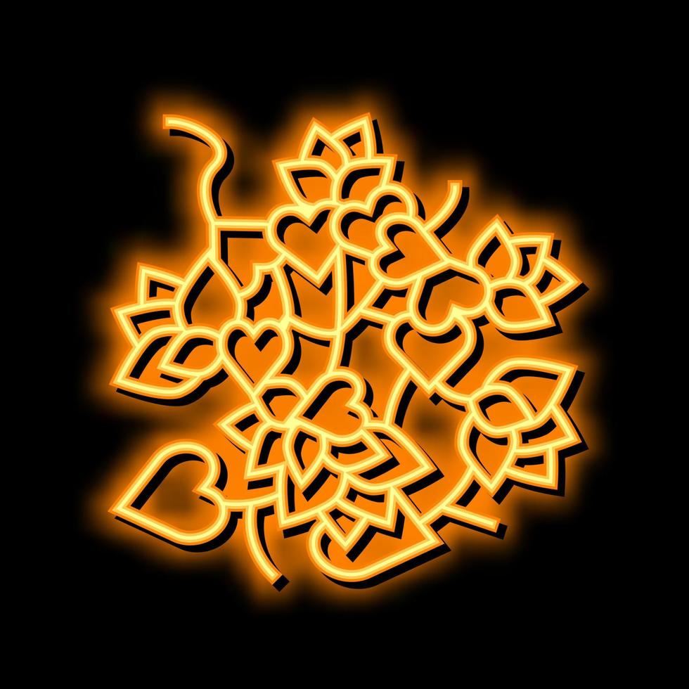 bougainvilliers liane néon lueur icône illustration vecteur
