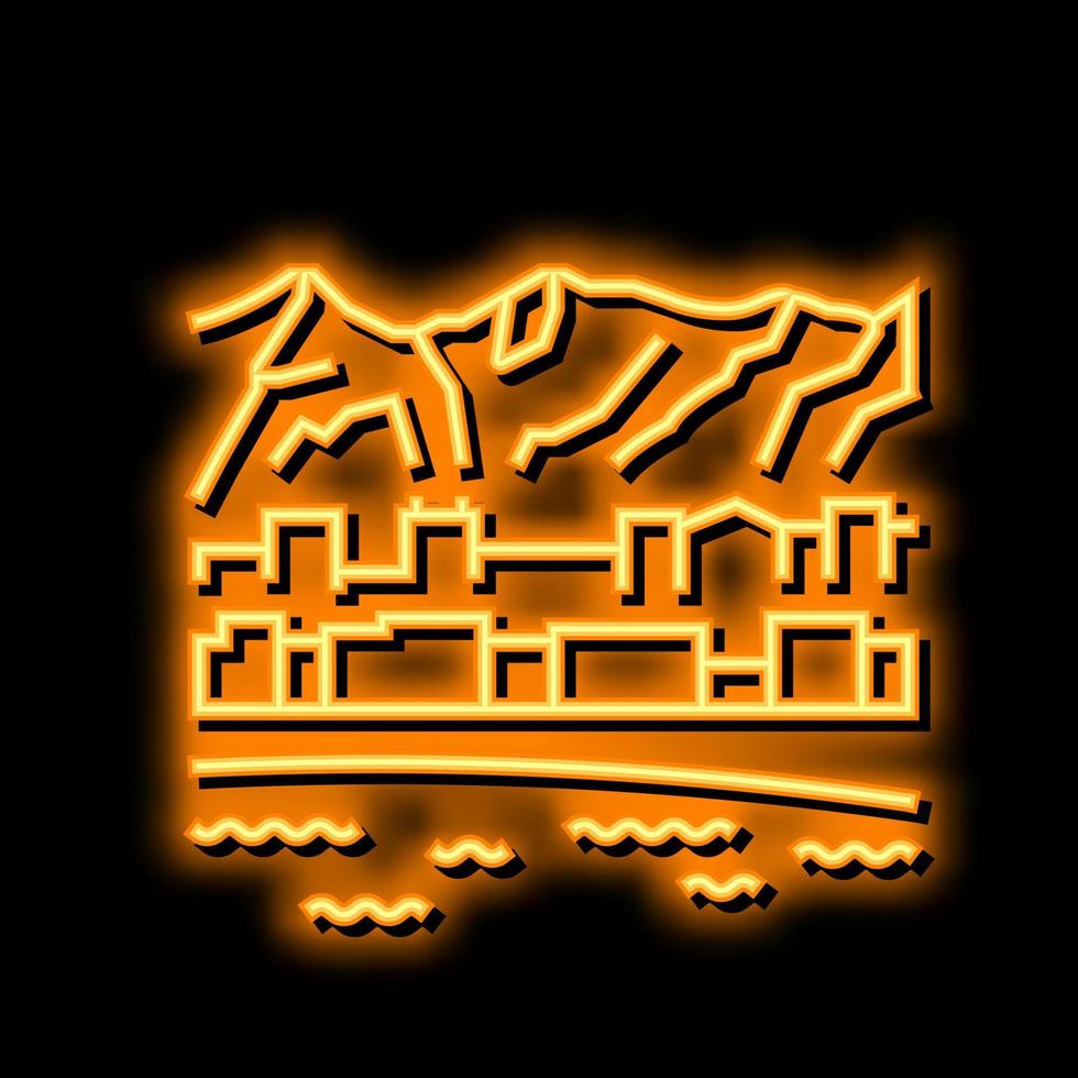 Alaska Etat néon lueur icône illustration vecteur
