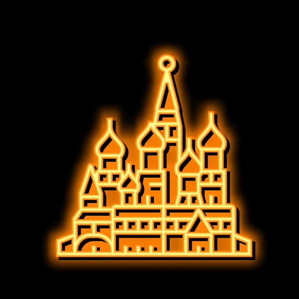 Saint basilic cathédrale néon lueur icône illustration vecteur