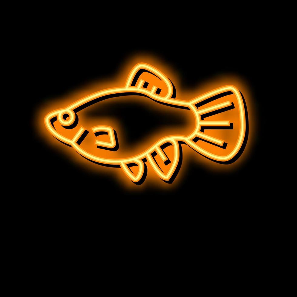 plat poisson néon lueur icône illustration vecteur