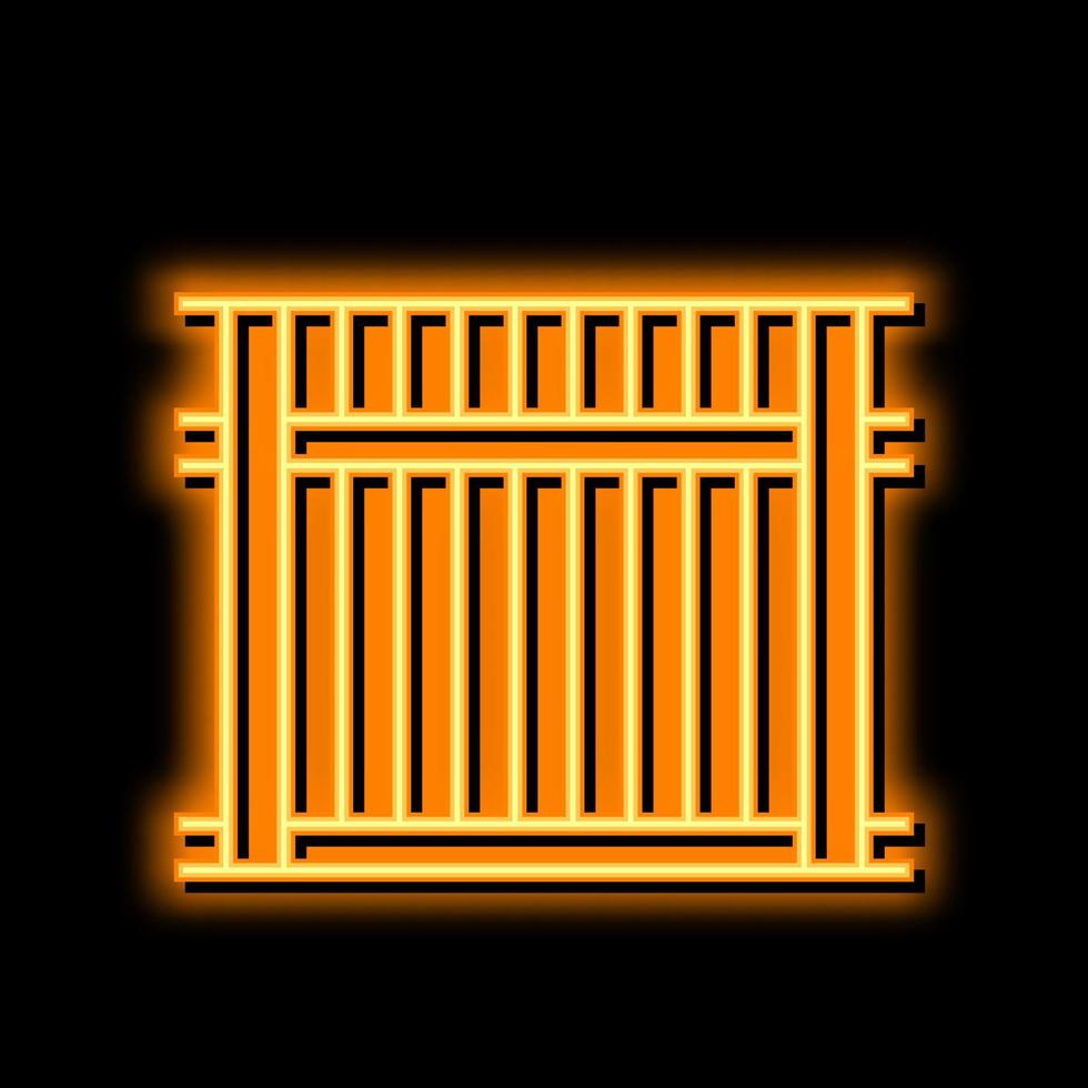 arrière-cour clôture néon lueur icône illustration vecteur