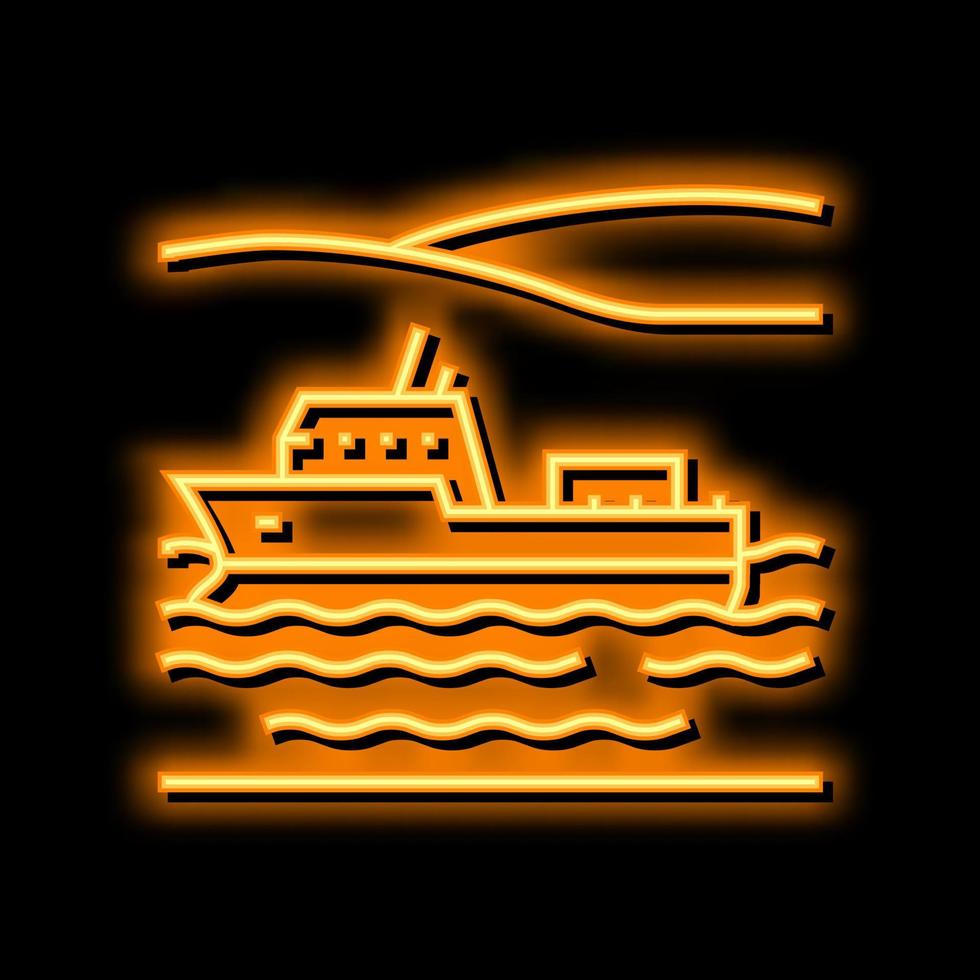 navigable rivière néon lueur icône illustration vecteur