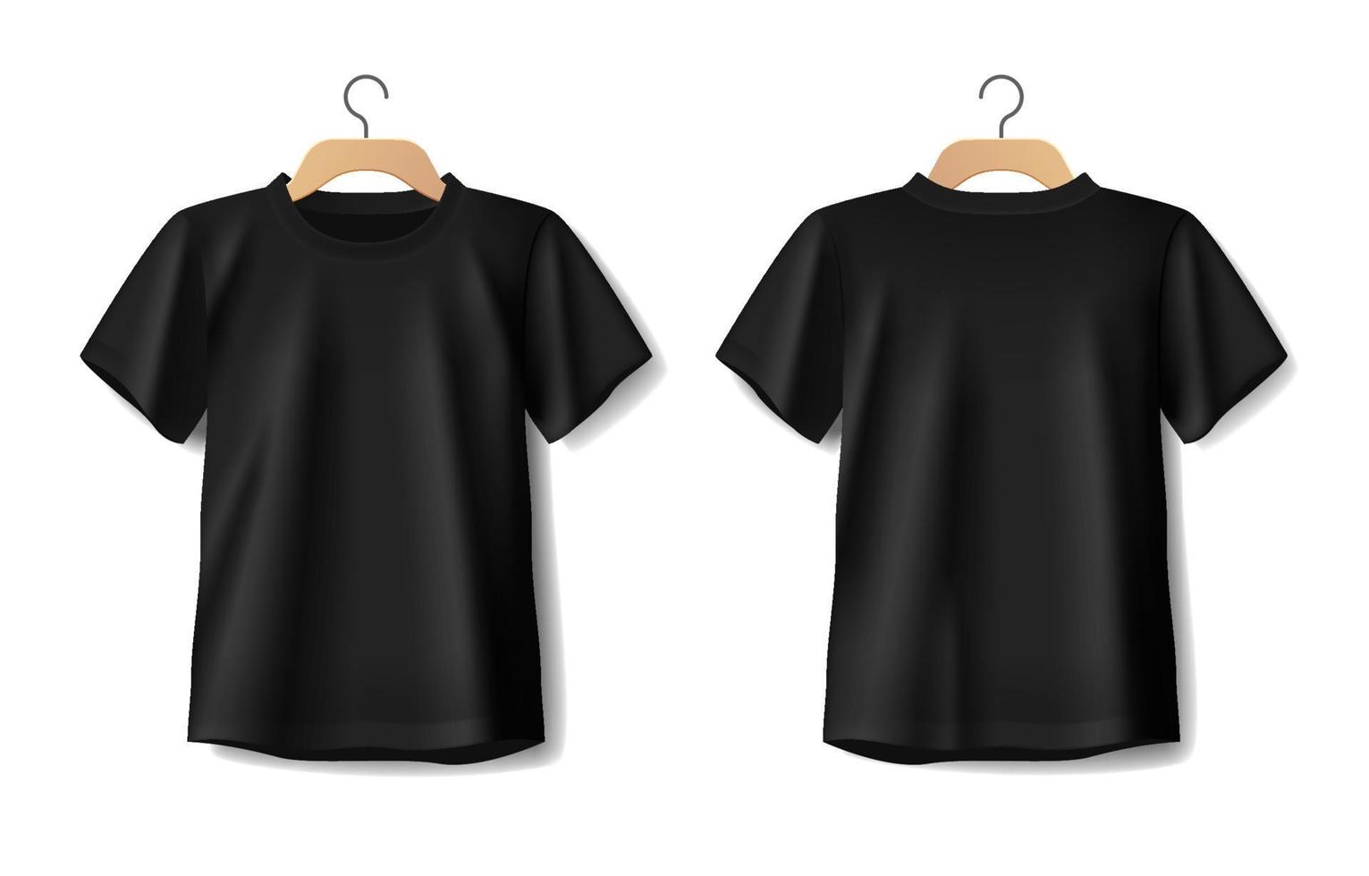 noir T-shirt maquette pour des gamins vecteur
