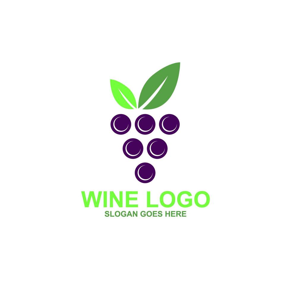 du vin fruit les raisins logo modèle vecteur conception