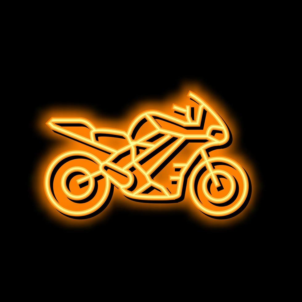 électrique moto néon lueur icône illustration vecteur