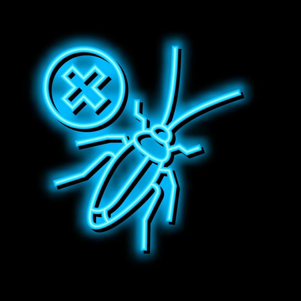 cafard contrôle néon lueur icône illustration vecteur