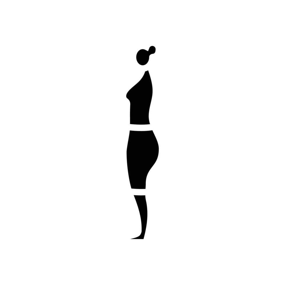 inférieur corps graisse corps type glyphe icône vecteur illustration