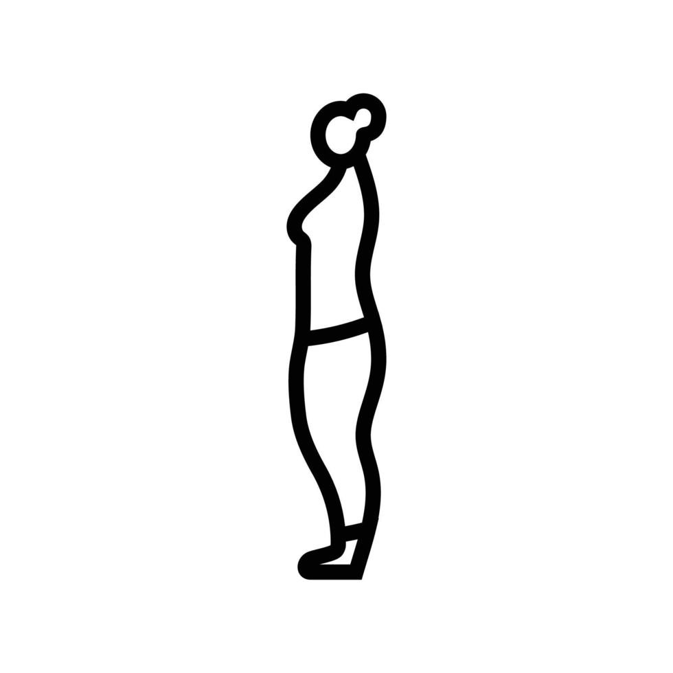 inférieur corps graisse jambes corps type ligne icône vecteur illustration