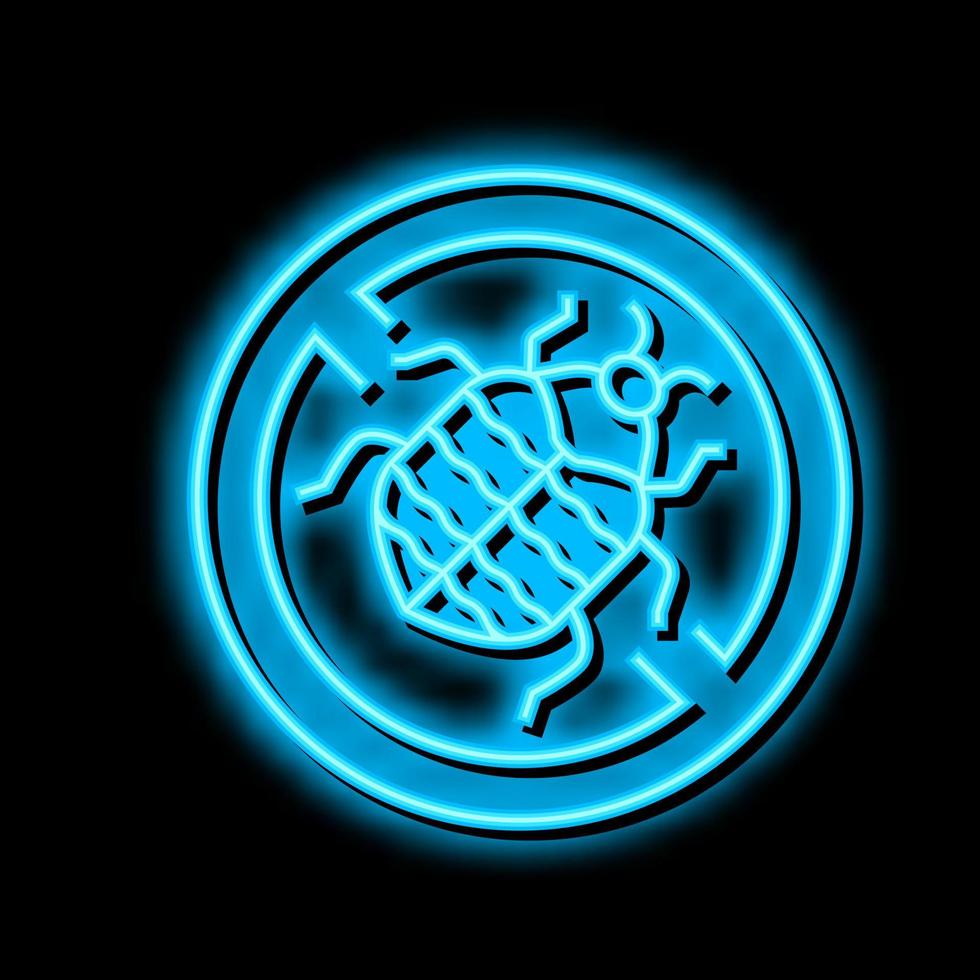 tapis scarabée traitement néon lueur icône illustration vecteur