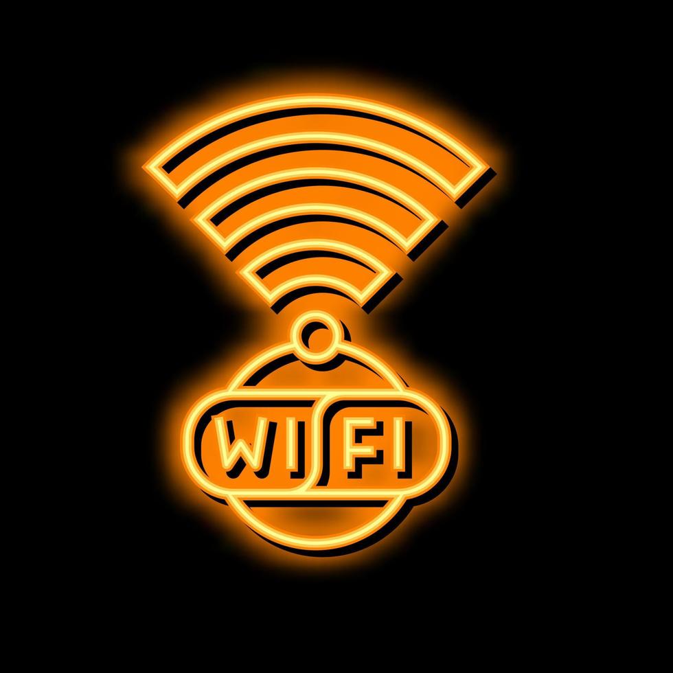 sans fil Wifi lien néon lueur icône illustration vecteur