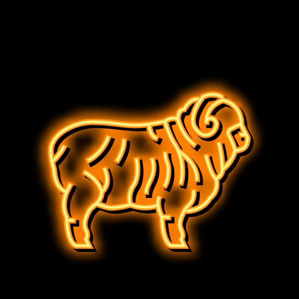 mérinos mouton néon lueur icône illustration vecteur