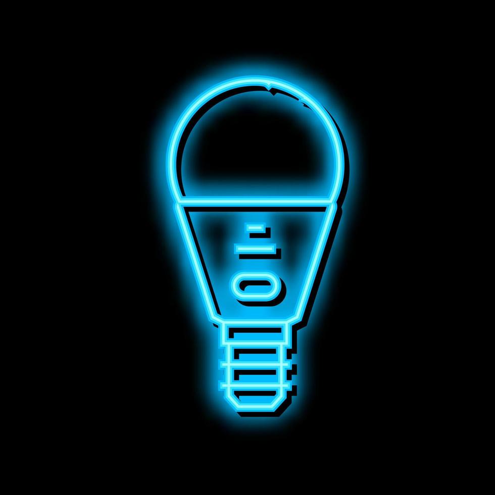 intelligent lumière ampoule néon lueur icône illustration vecteur