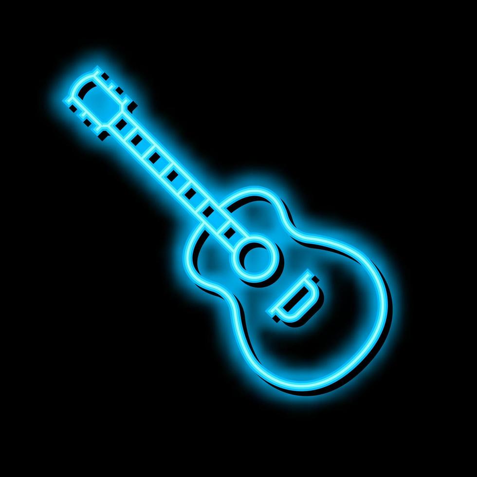 guitare musical instrument néon lueur icône illustration vecteur