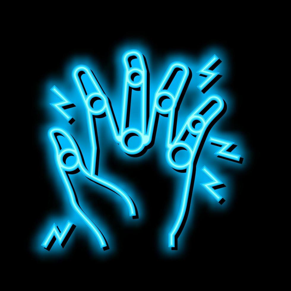 rhumatoïde arthrite néon lueur icône illustration vecteur