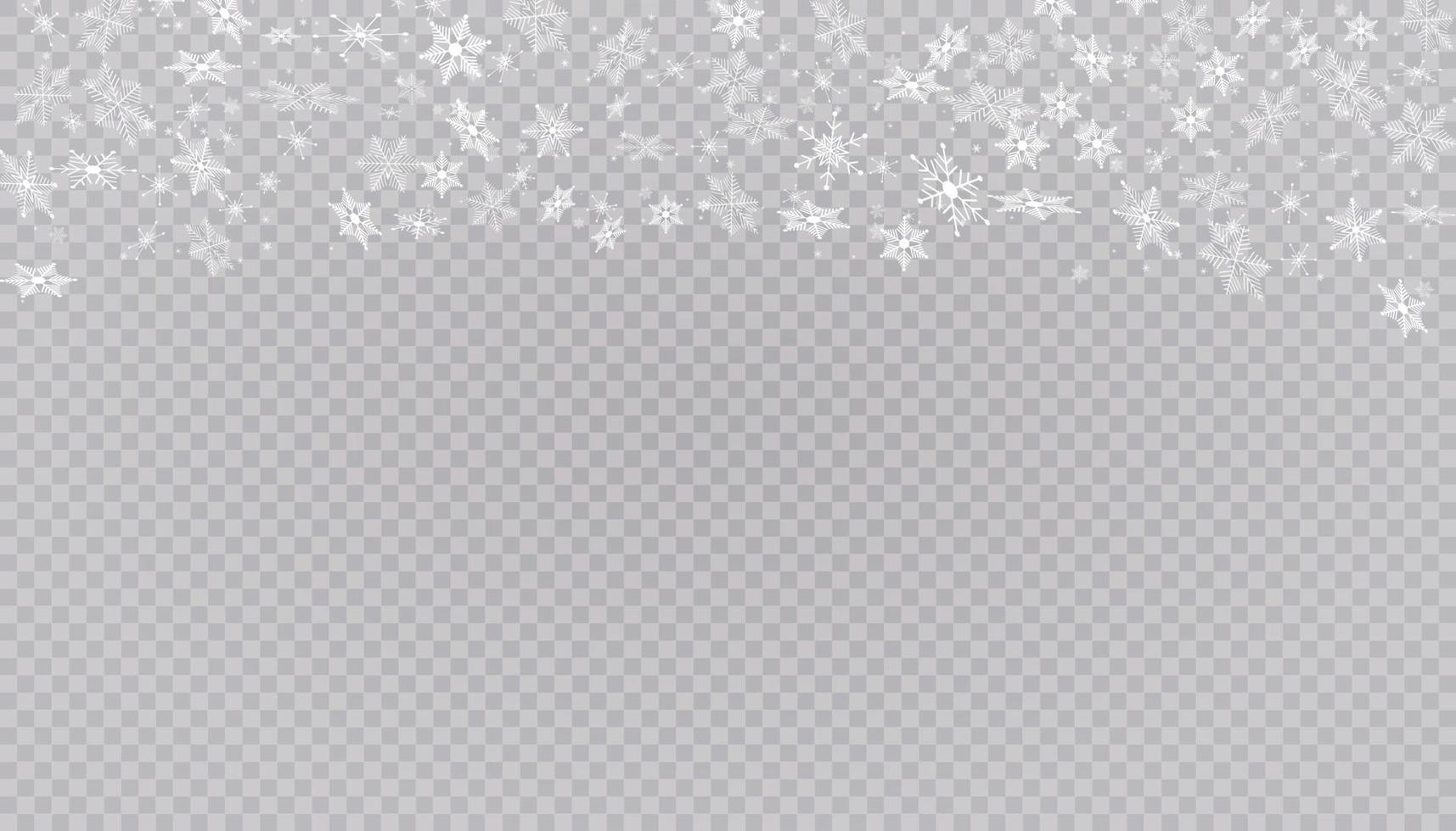 la neige blanche vole fond. flocons de neige de Noël. illustration de fond hiver blizzard. vecteur