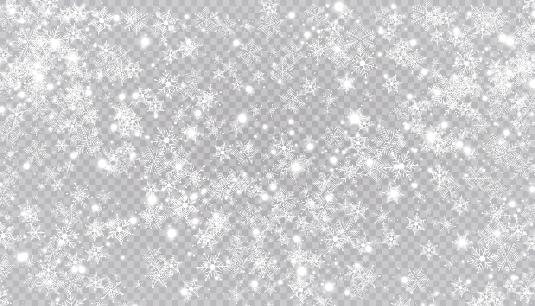 la neige blanche vole fond. flocons de neige de Noël. illustration de fond hiver blizzard. vecteur