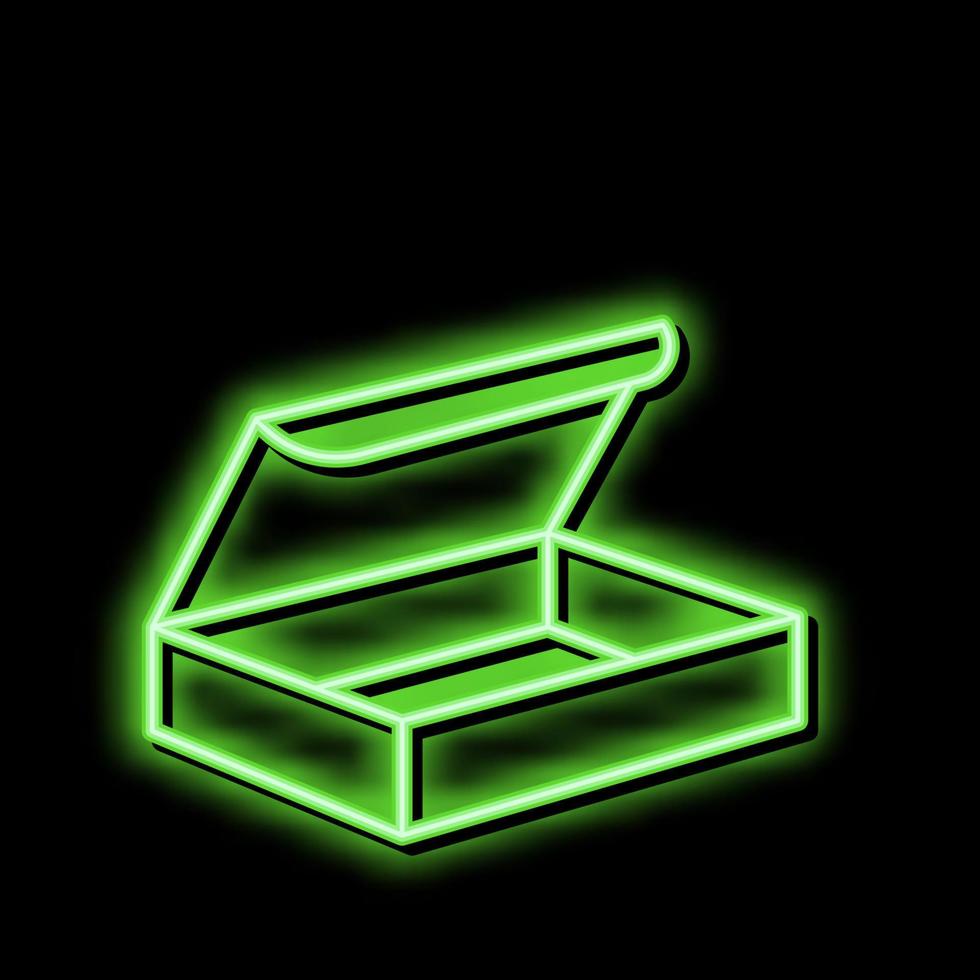 livrer paquet boîte néon lueur icône illustration vecteur