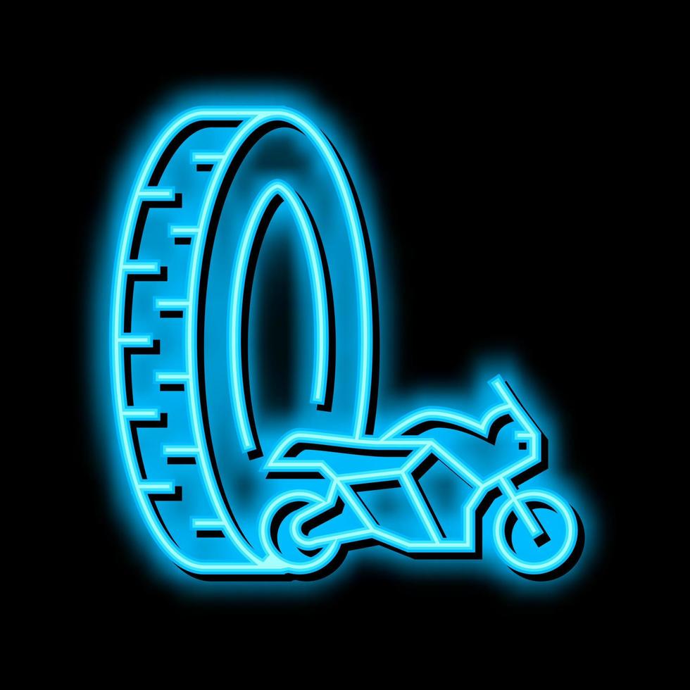 moto pneus néon lueur icône illustration vecteur
