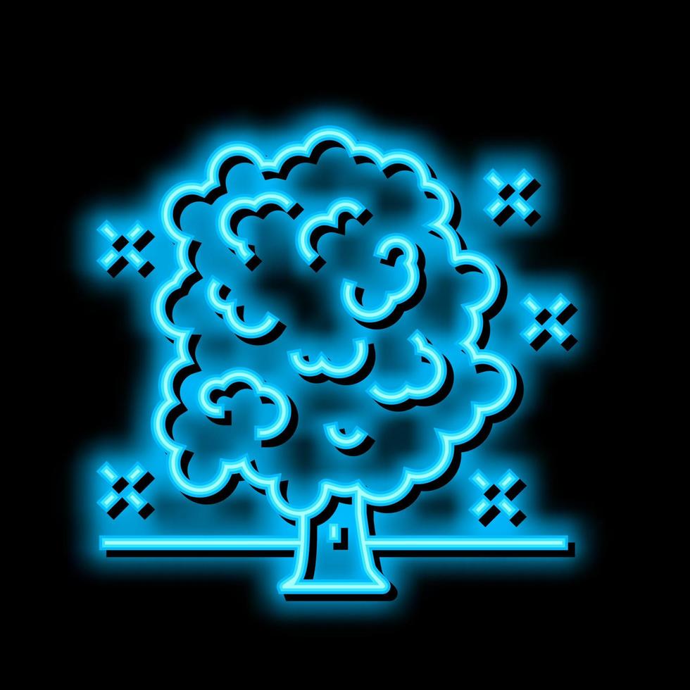 arbre se soucier prestations de service néon lueur icône illustration vecteur