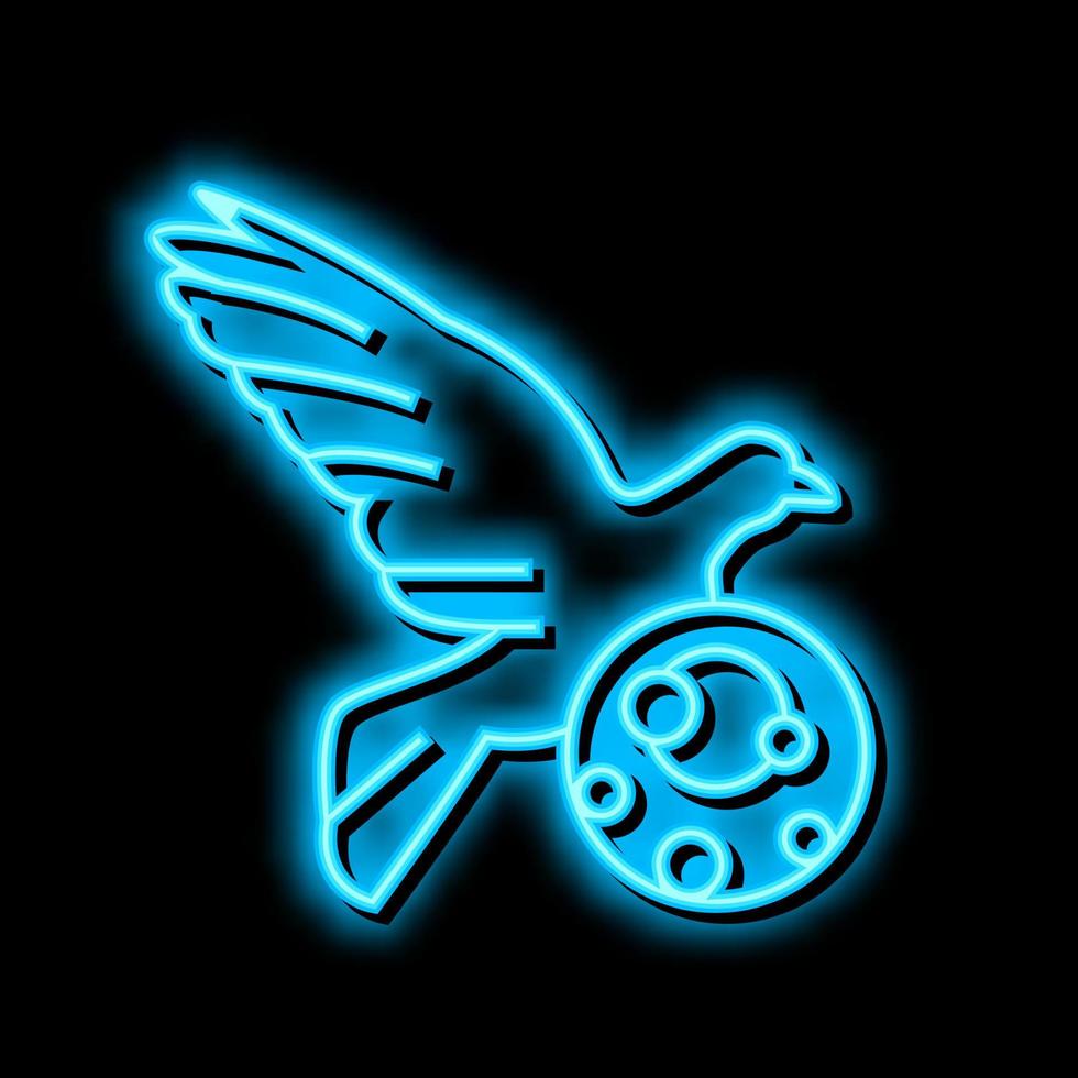 psittacose oiseau néon lueur icône illustration vecteur