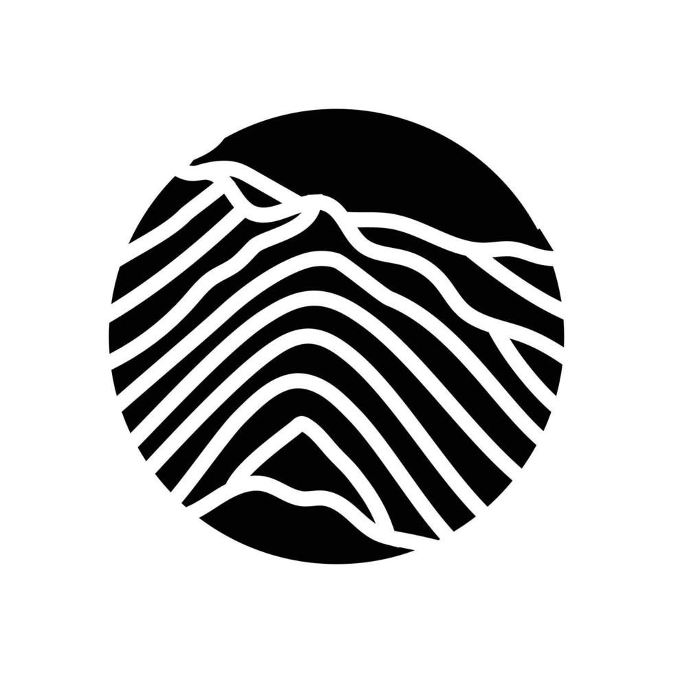 camping Montagne paysage glyphe icône vecteur illustration