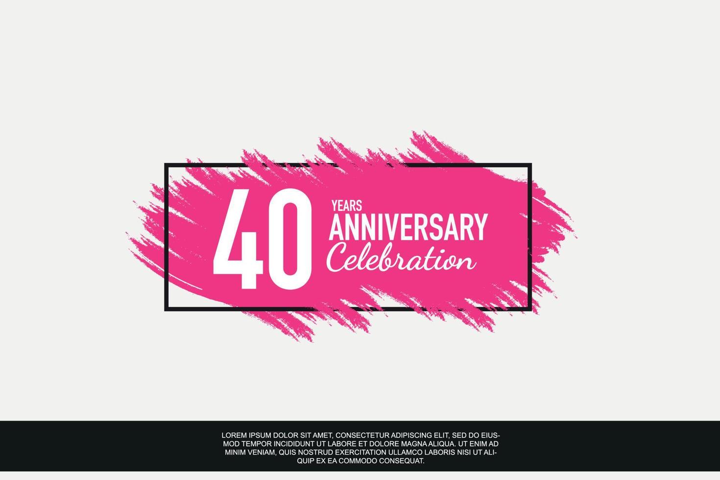40 année anniversaire fête vecteur rose conception dans noir Cadre sur blanc Contexte abstrait illustration logo