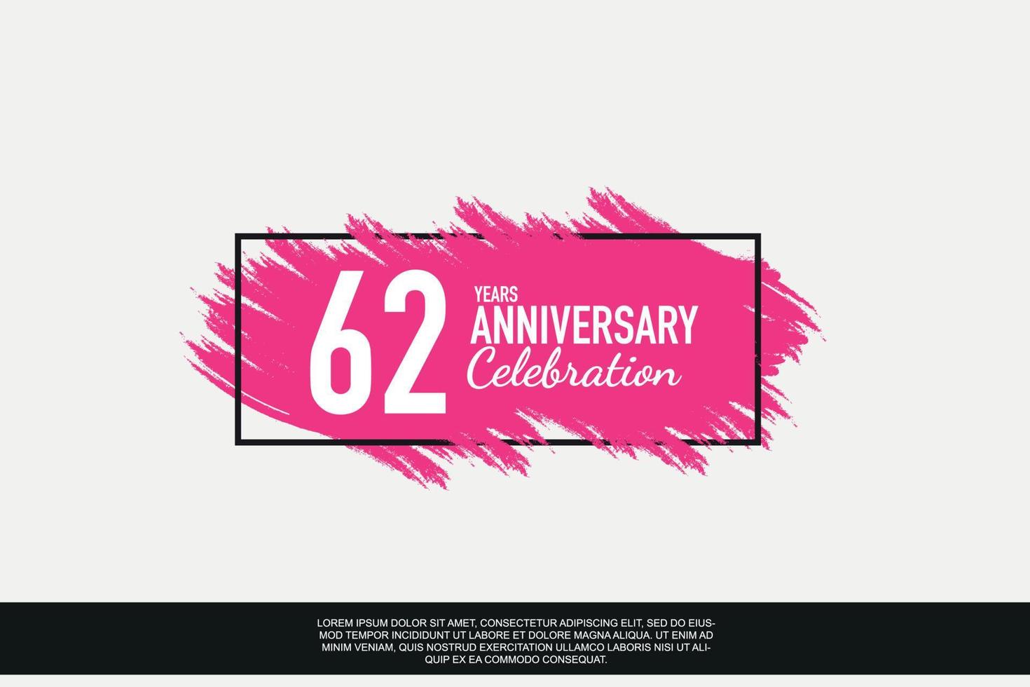 62 année anniversaire fête vecteur rose conception dans noir Cadre sur blanc Contexte abstrait illustration logo