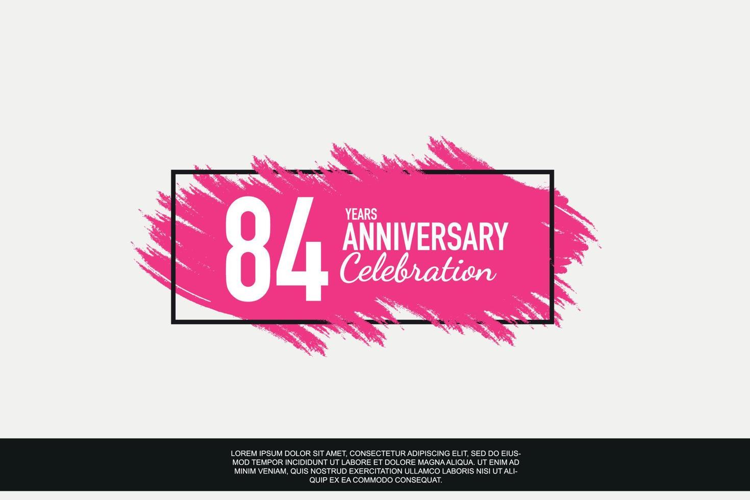 84 année anniversaire fête vecteur rose conception dans noir Cadre sur blanc Contexte abstrait illustration logo