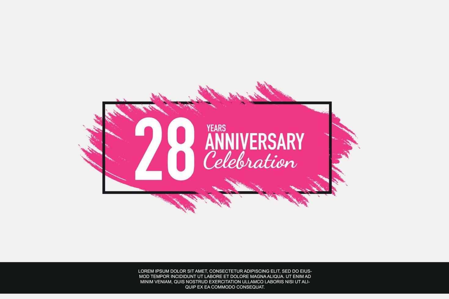 28 année anniversaire fête vecteur rose conception dans noir Cadre sur blanc Contexte abstrait illustration logo