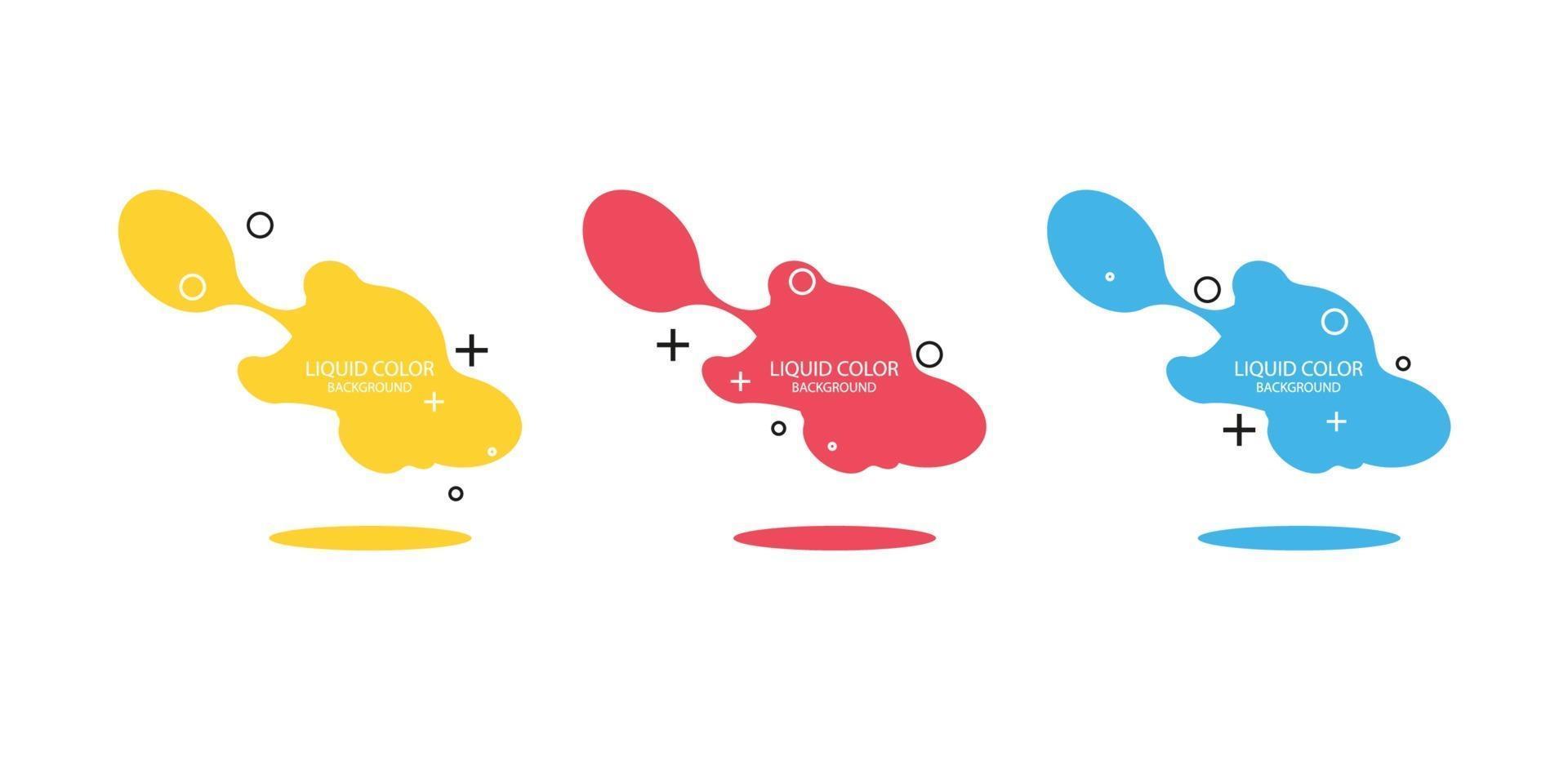 ensemble de bannière vectorielle abstraite moderne. forme liquide géométrique plate avec différentes couleurs. modèle vectoriel moderne, modèle pour la conception d'un logo, d'un dépliant ou d'une présentation. formes géométriques abstraites