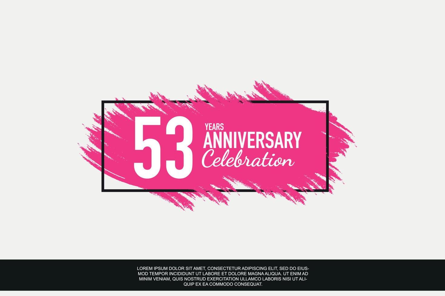 53 année anniversaire fête vecteur rose conception dans noir Cadre sur blanc Contexte abstrait illustration logo