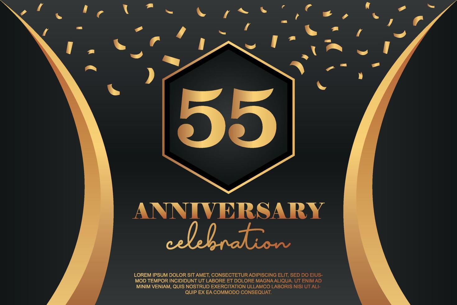 55ème anniversaire fête logo avec d'or coloré vecteur conception pour salutation abstrait illustration