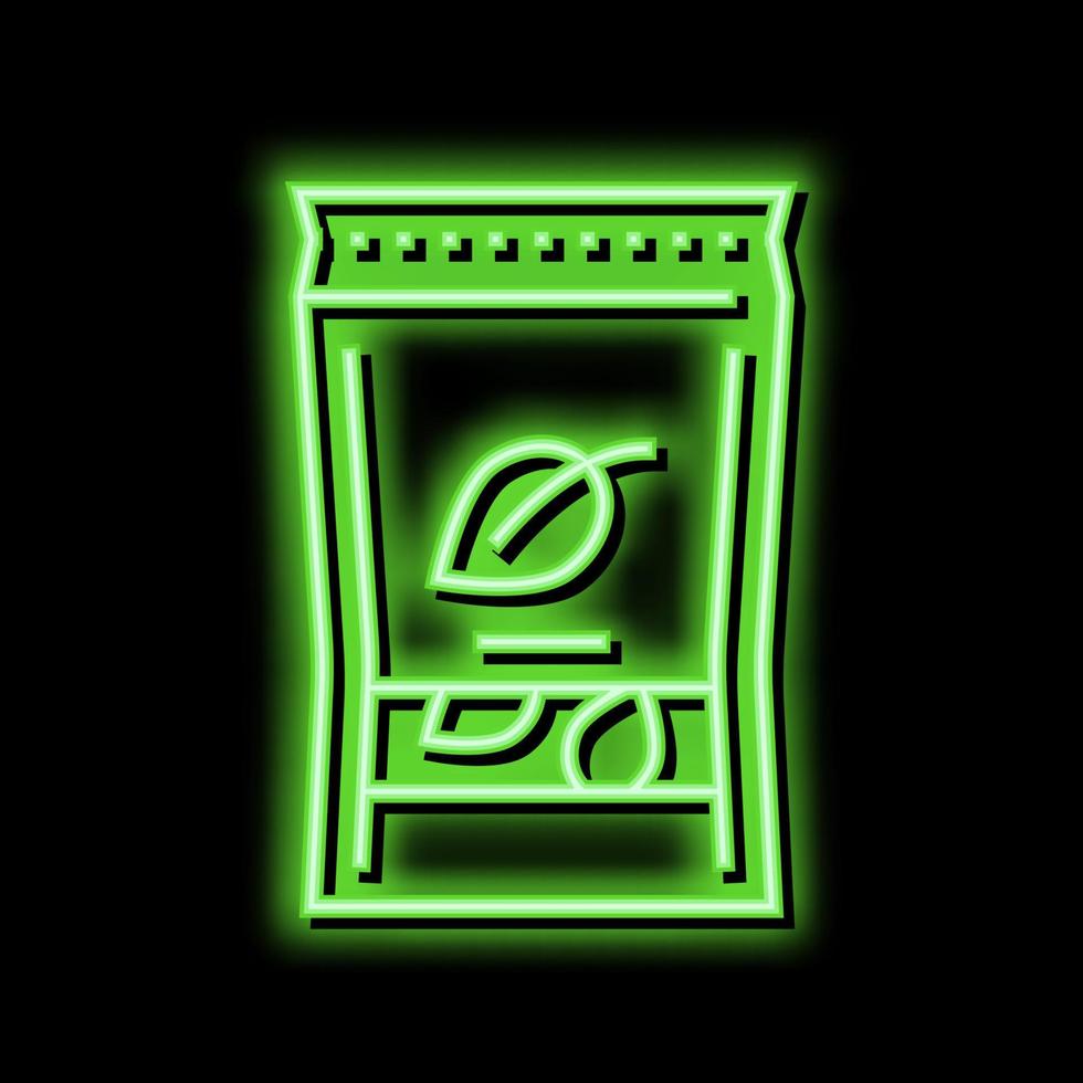thé boîte néon lueur icône illustration vecteur