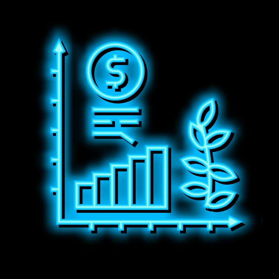 économie croissance néon lueur icône illustration vecteur