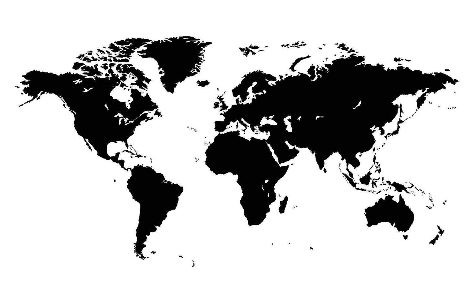 carte du monde en noir et blanc vecteur