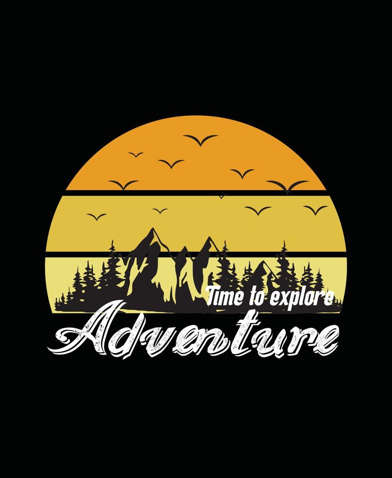 conception de modèle de t-shirt d'aventure. vecteur