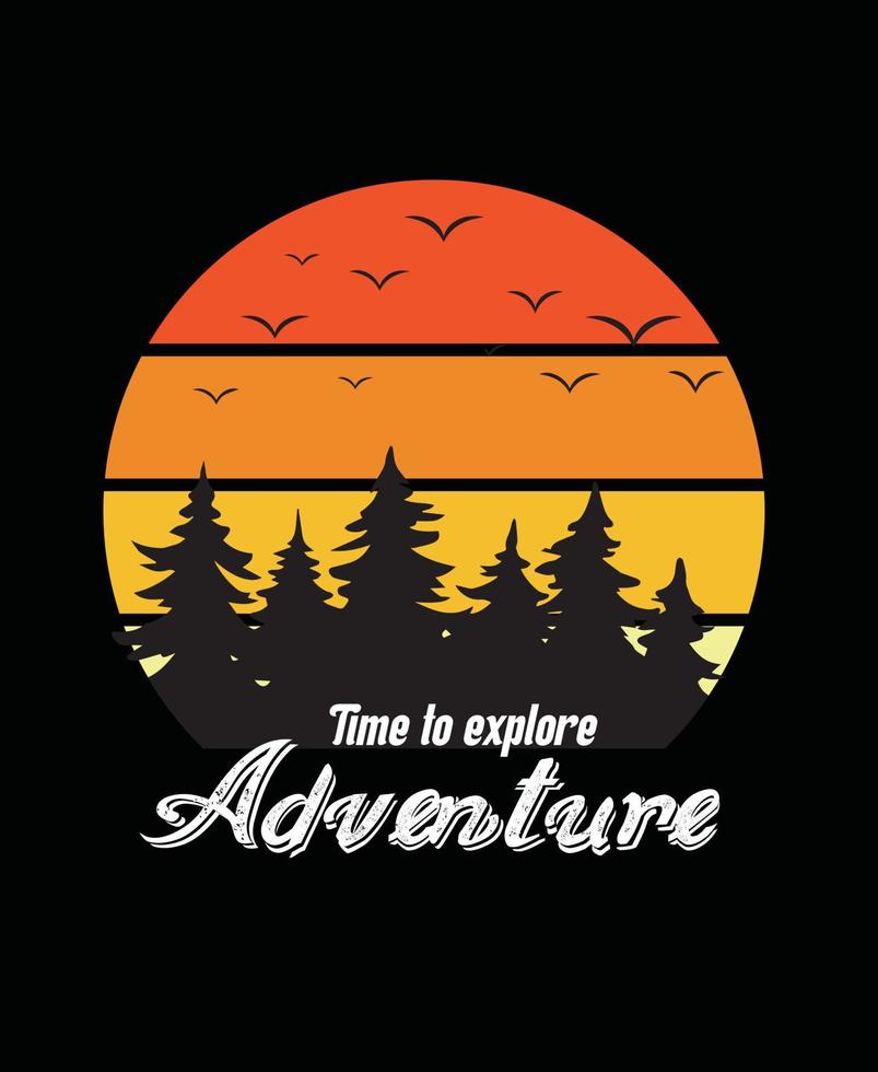 conception de modèle de t-shirt d'aventure. vecteur