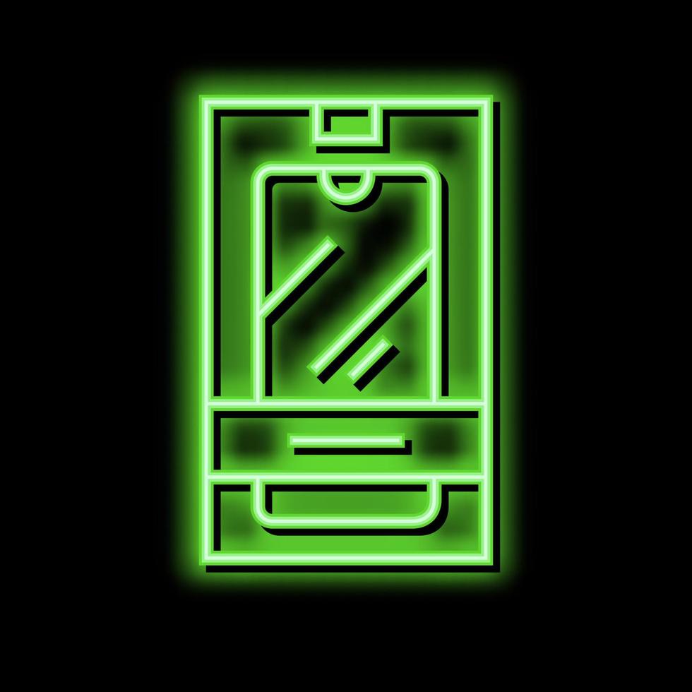mobile téléphone boîte néon lueur icône illustration vecteur